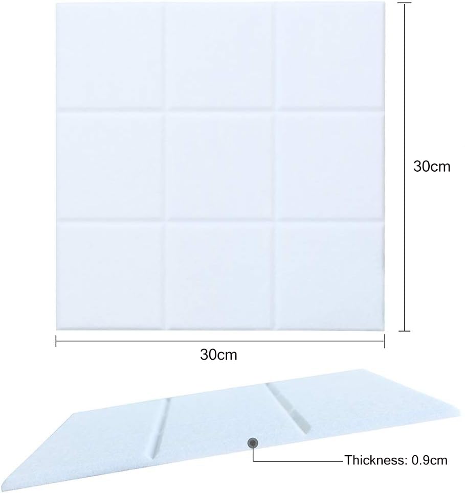Uoisaiko Large 30x30cm Felt Board Tiles with 30 Pins, Pack of 6 Bulletin Board Notice Boards for Home Office Kitchen, Self Adhesive Pin Board Wall Tiles for Photos Memos