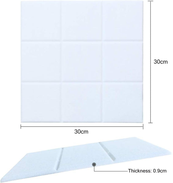 Uoisaiko Large 30x30cm Felt Board Tiles with 30 Pins, Pack of 6 Bulletin Board Notice Boards for Home Office Kitchen, Self Adhesive Pin Board Wall Tiles for Photos Memos