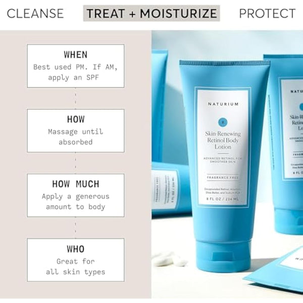 Naturium Skin-Renewing Retinol Body Lotion, Advanced Firming Anti-Ageing Skin Care, with Encapsulated Retinol & Shea Butter | 8 FL OZ / 234 ML