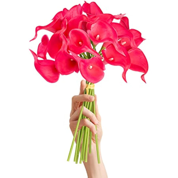 Katomi 10 stems of real touch artificial calla lilies ¡­ (Rosy red)