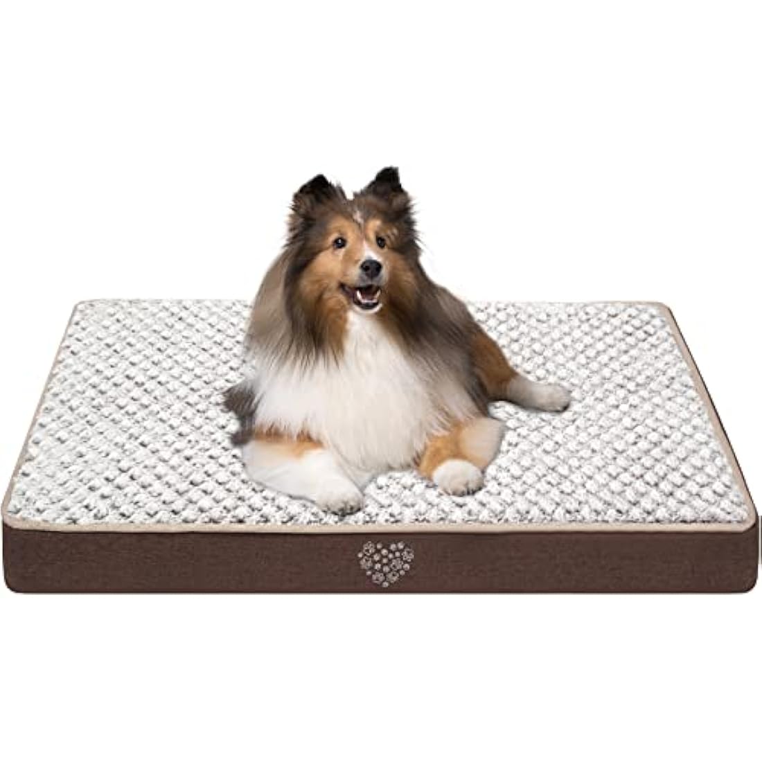 VANKEAN Waterproof Reversible Dog Bed Mat With Removable Machine Washable Cover, Mattress for Crate, Pad for Small to Large Dogs, Navy/Grey
