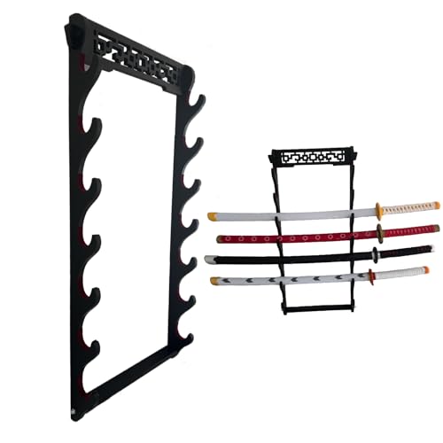 Dfdvye 7 Tier Velvet Padded Katana Stand - Samurai Sword Display Rack