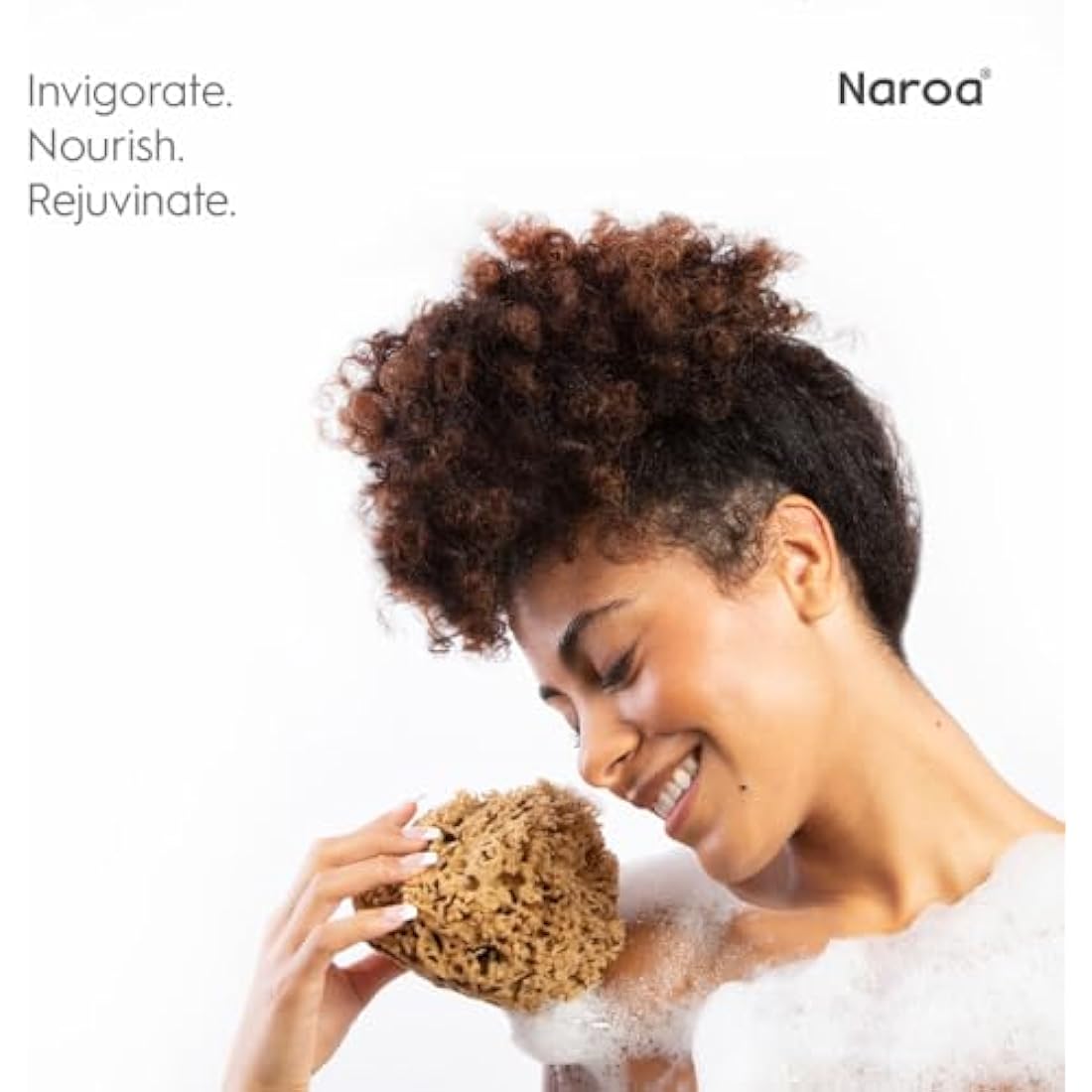 NAROA Natural Soft Honeycomb Sea Sponges for Shower in Gift Box | Gentle Sea Loofah for Healthy Skin | Smooth Body Puff Relaxing Bathing Men Women (Small)