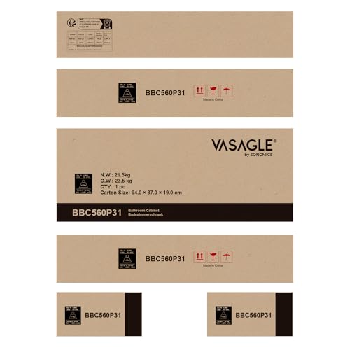 VASAGLE Tall Bathroom Cabinet, Slim Storage Cabinet, Narrow Cupboard, Bathroom Storage Unit, with a Drawer, Adjustable Shelves, 30 x 30 x 170 cm, White BBC560P31