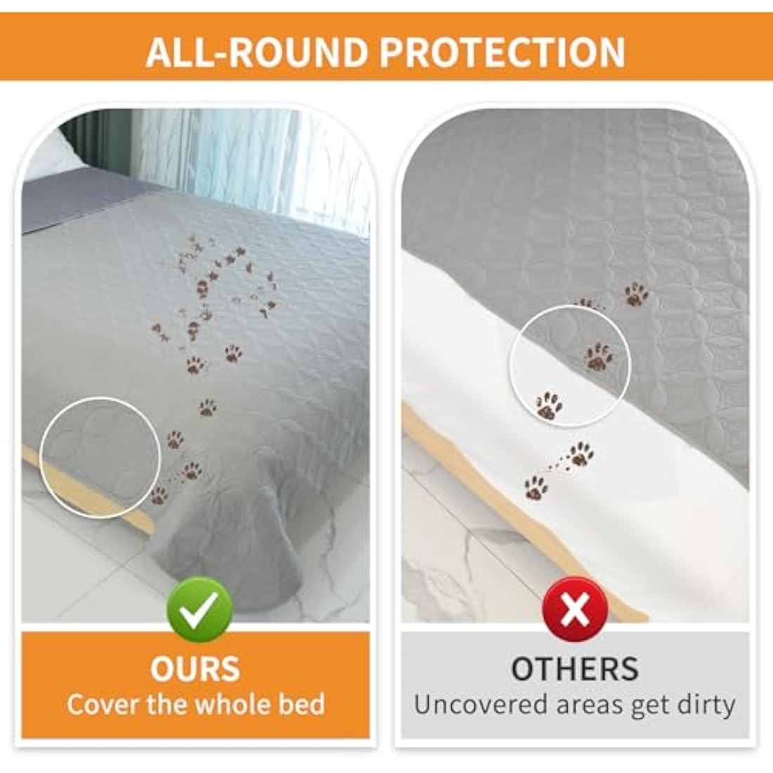 PICK FOR LIFE Waterproof Dog Blanket For Bed, 172×208cm Dog Blankets Washable Soft Reversible Puppy Blankets Anti Scratches Dirty for Bed Sofa Furniture