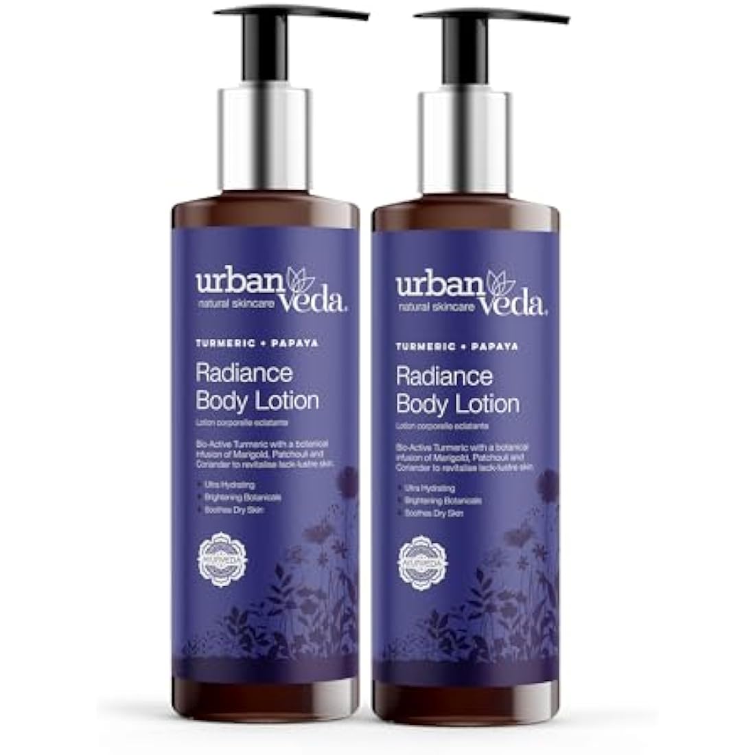 Urban Veda Radiance Body Lotion | Brightening Body Lotion for Skin Care | Body Moisturiser for Dry Skin & Dull Skin | Hydrating Body Cream with Glycerine | Moisturiser for Men & Women |2x 250 ML