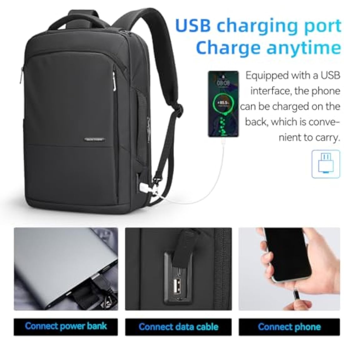 MARK RYDEN 3 in 1 Laptop Backpack for Men, 15.6 Inch Business Handbag, Briefcase, Lightweight Sling Bag With USB Port