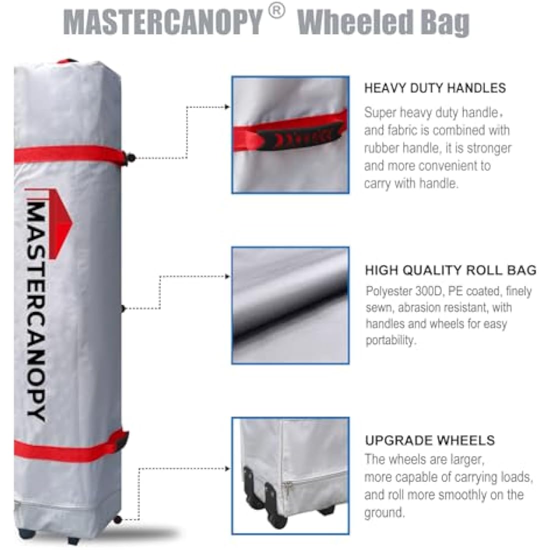 MASTERCANOPY Durable Ez Pop-up Gazebo Tent with Roller Bag (3x3M,Khaki)