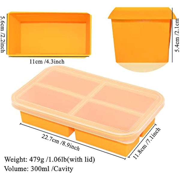 Extra-Large Silicone Soup Freezer Tray, Baby Food Freezer Trays, Soup Freezer Containers for Soup Sauce Meal Prep, 300ml Portion (2)