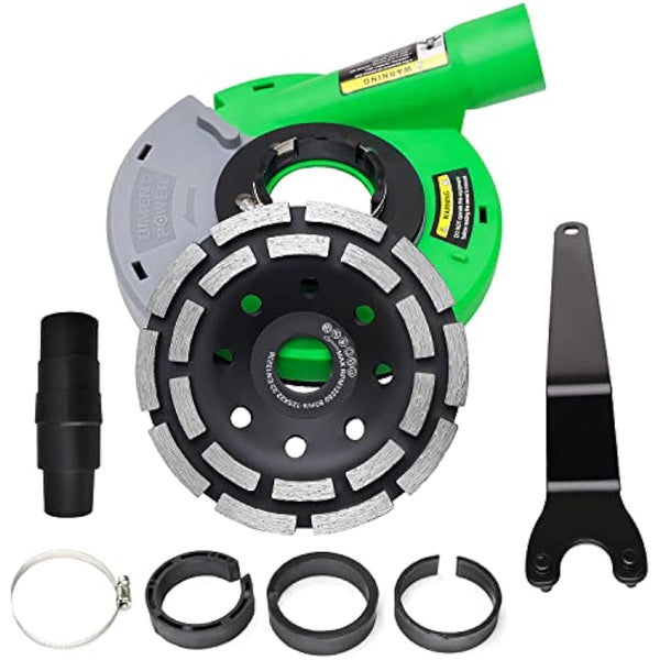 Diment Power Universal Surface Grinding Dust Shroud for Angle Grinder 125mm + Diamond Grinding Cup Wheel 125mm