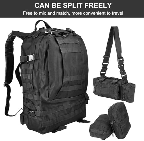 aiGear 55L Military Tactical Backpack | Lightweight Backpack Hiking Daypack | Rucksack with Molle System | for Outdoor Sports Trekking Hiking Travel Camping