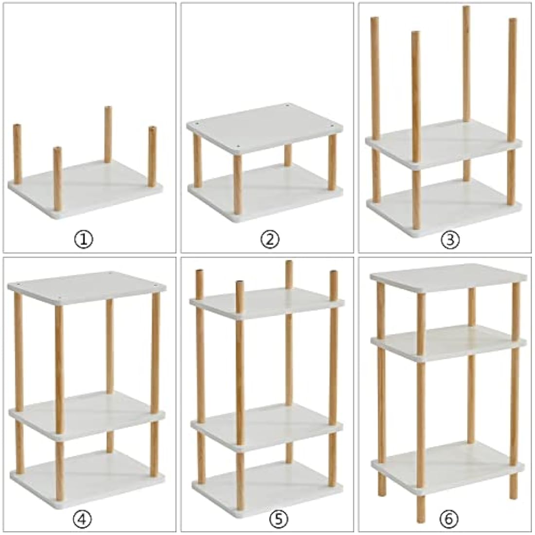 IBUYKE 3-Tier Side Table, Narrow End Table with Storage Shelf, Nightstand Bedside Table for Small Spaces, Bedroom, Living Room, Entryway, Farmhouse, No-Tool Assembly, White WST003W