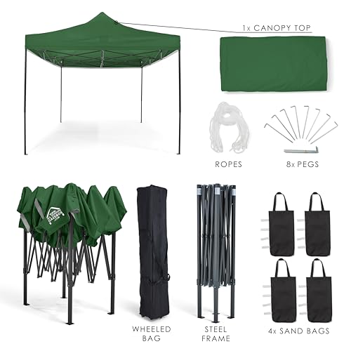 All Seasons Gazebos 3x4.5 Fully Waterproof Pop up Gazebo With Accessories - Metallic Grey