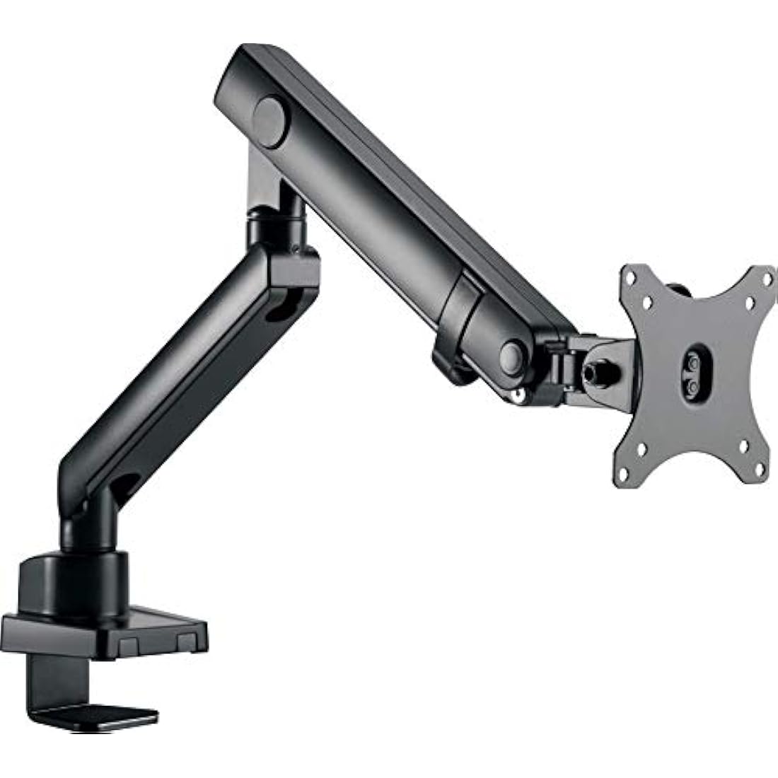 ICY BOX IB-MS313-T Monitor Mount for 1 Display up to 32 Inches (8 kg), VESA 75x75/100x100, Steel Stand, Swivel and Tilt, Table Top/Edge Mount, Black