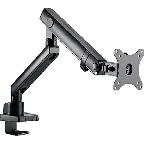 ICY BOX IB-MS313-T Monitor Mount for 1 Display up to 32 Inches (8 kg), VESA 75x75/100x100, Steel Stand, Swivel and Tilt, Table Top/Edge Mount, Black