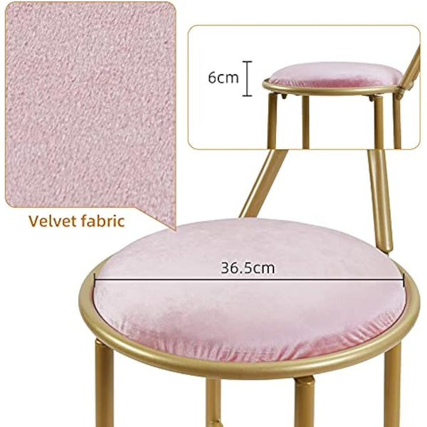 FATIVO Pink Glam Butterfly Back Vanity Chair - Velvet Makeup Stool with High Backrest for Girls Room, Clothing Store, Dressing Room, Beauty Store