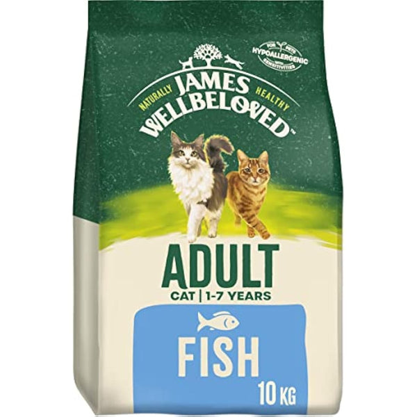 James Wellbeloved Adult Fish 10 kg Bags, Hypoallergenic Dry Cat Food
