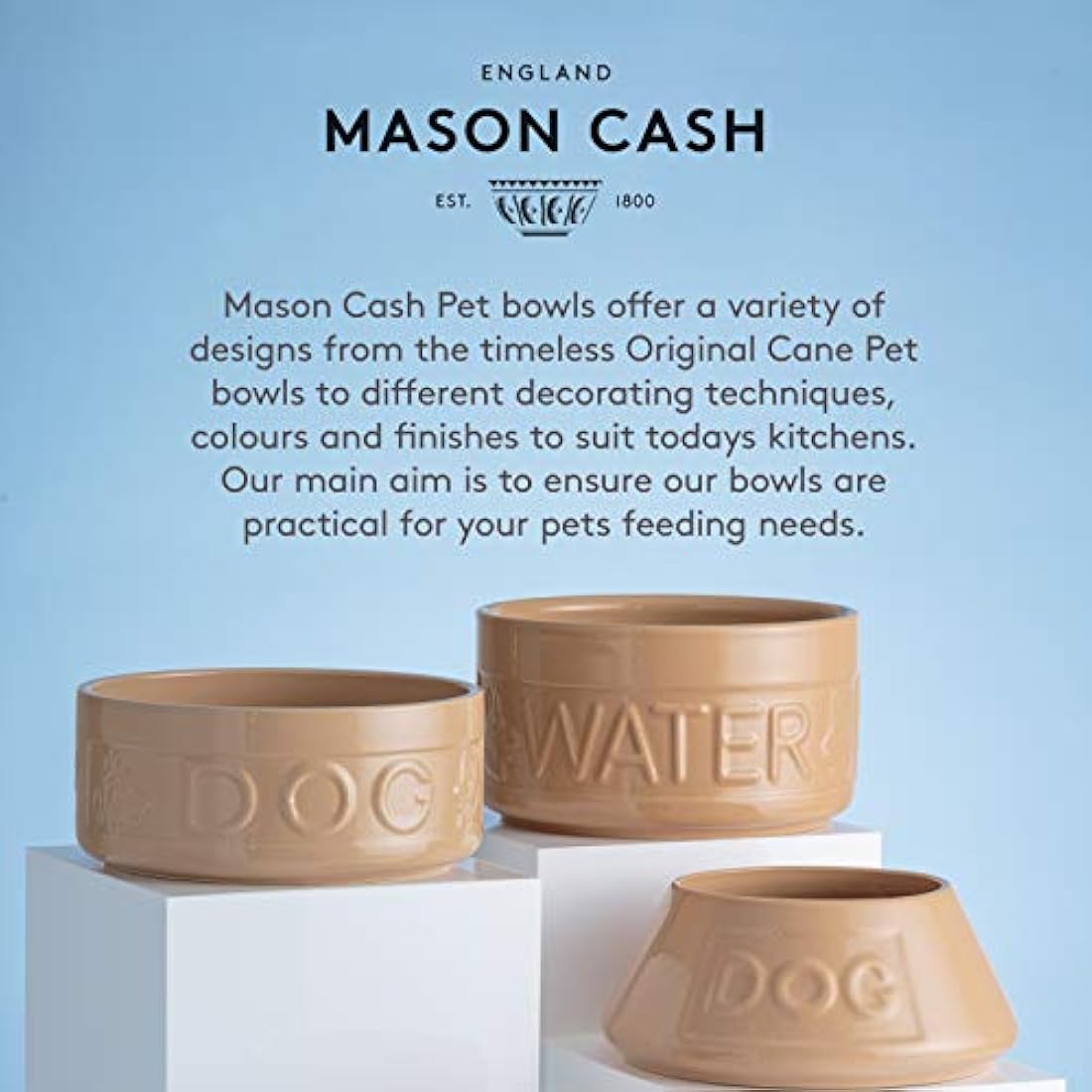 Mason Cash Colour Mix Grey Dog Bowl, 20 cm