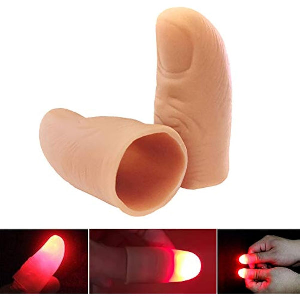 JTMM LED Finger Thumbs Light (3Packs/6 PCS) Magic Prop Party Bar Show Perform Lamp RED