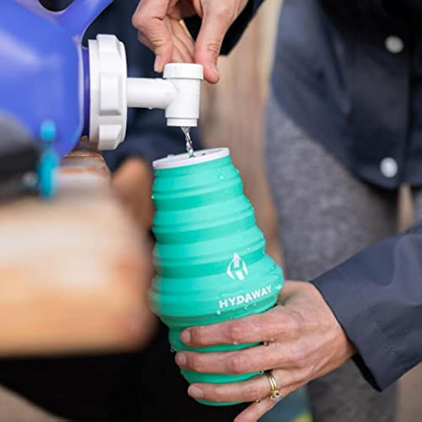 HYDAWAY Collapsible Water Bottle - 25oz I Reusable Water Bottle with Flip Top Lid for Travel, Hiking, Backpacking I Portable & Leakproof, Food-Grade Silicone, BPA Free, Collapses to 1.5”