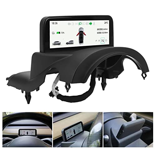 Fockety Tesla 4.6in Head Up for Model 3/Y, Ultra Mini Screen Display for Model Y, Embedded Design HUD Car Dashboard Display LCD Smart Instrument Tesla Accessories for Speedometer (Intel