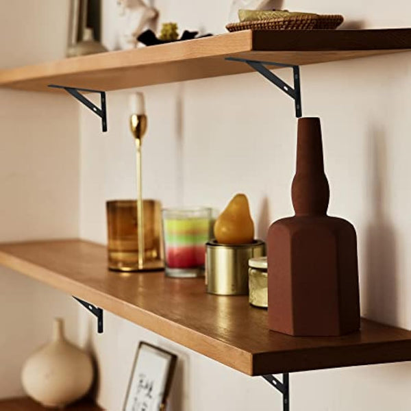 8 Pieces Shelf Brackets Heavy Duty, Wall Mounted Triangle Shelving Brackets, 90 Degree Right Angle Shelf Supporters Brace Brackets, for Living Room Bedroom (150x95 mm/6x3.7 inch)