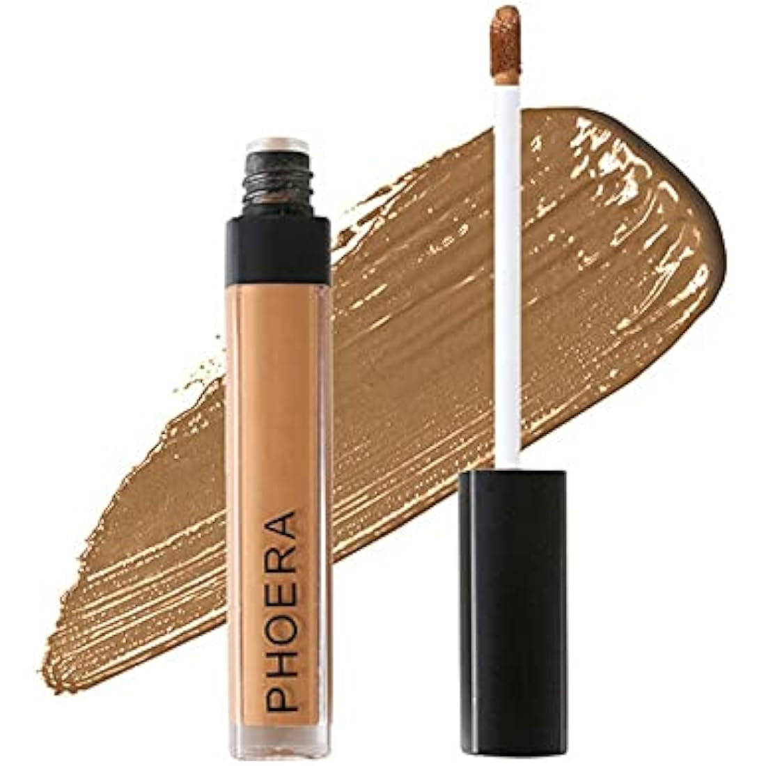 Phoera Full‑Coverage Matte Liquid Concealer – Waterproof, Oil‑Free Camouflage for Dark Circles, Acne Scars & Under‑Eye (108 - Amande)