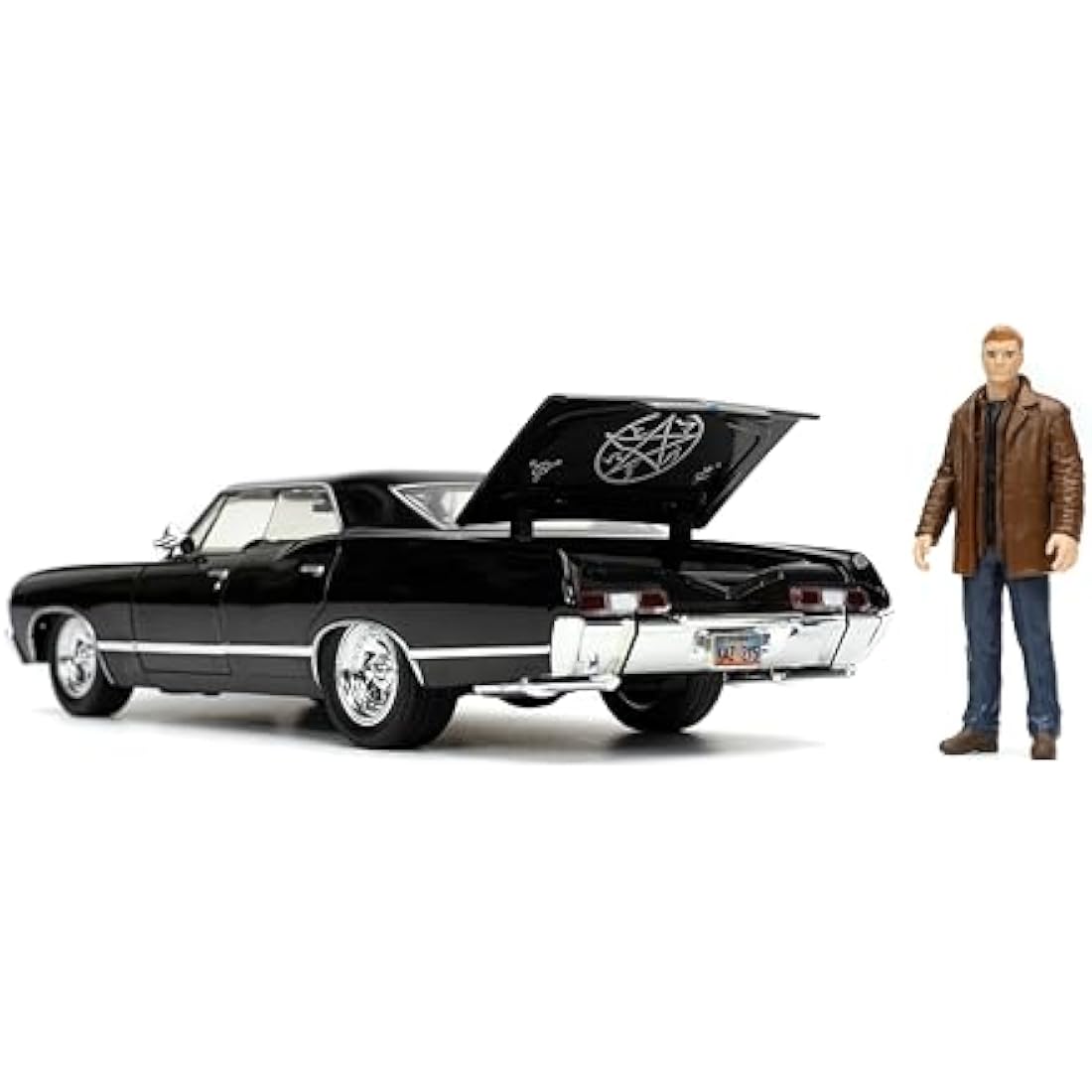 Jada 32250 Supernatural 1967 Impala SS Sport Sedan With Dean Winchester Figure 1:24 Scale Diecast Model Car