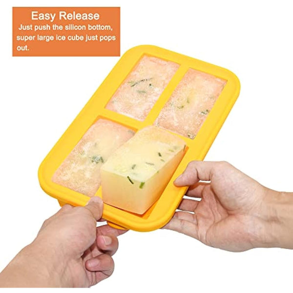 Extra-Large Silicone Soup Freezer Tray, Baby Food Freezer Trays, Soup Freezer Containers for Soup Sauce Meal Prep, 300ml Portion (2)
