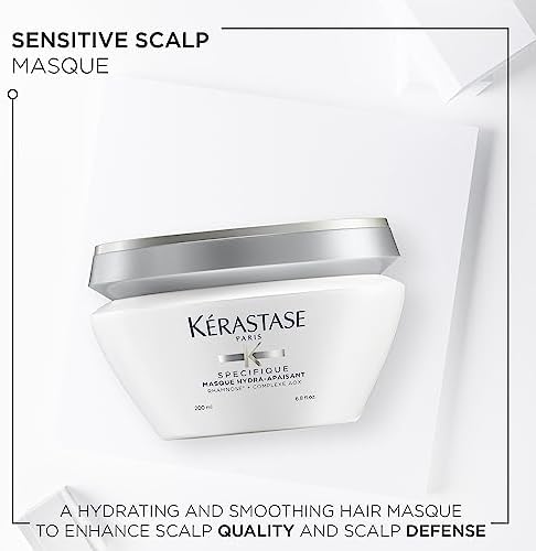 Kérastase Specifique, Hydrating & Smoothing Conditioning Hair Mask, For Oil-prone & Sensitive Scalps, With Rhamnose & Complex AOX, Masque Hydra-Apaisant, 200ml