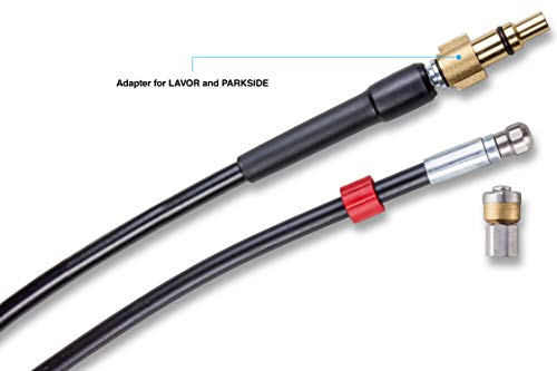 Knofer Drain Cleaning Kit for High Pressure Washer 100Ft 30m 200 bar - Pipe Unblocker Compatible with Karcher, Parkside, Lavor, Bosch Professional -