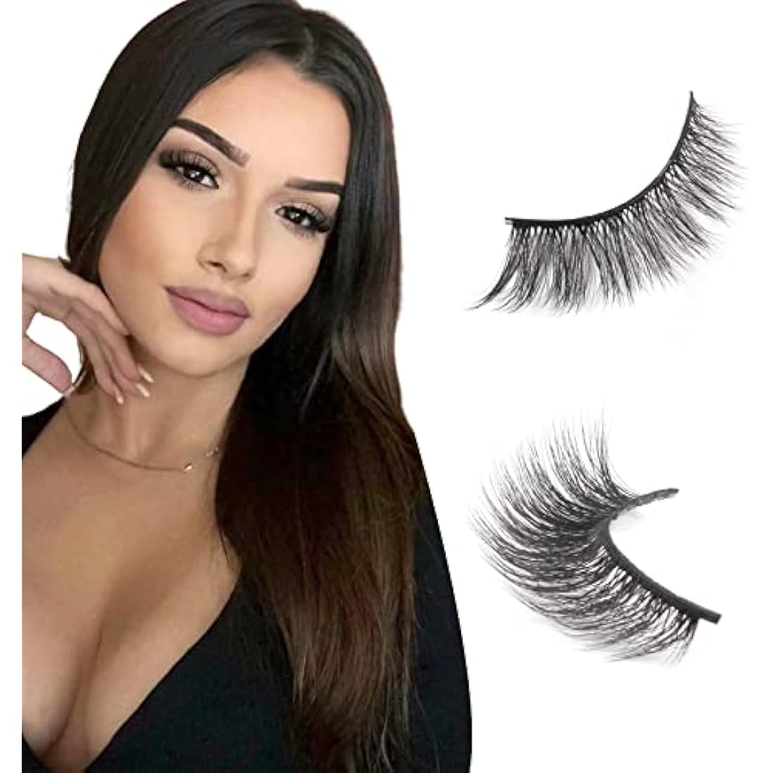 Cat Eye Lashes Natural Look Faux Mink Fake Eyelashes Light Volume False Lashes Fluffy Strip Lashes Multipack 3D 5 Pairs Pack by Glowingwin