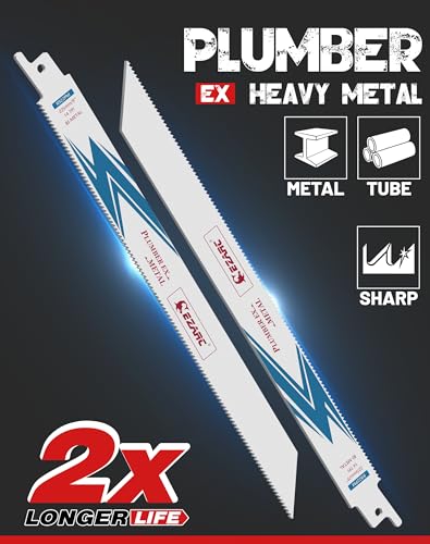 EZARC Reciprocating Saw Blade Bi-Metal Cobalt Sabre Saw Blades for Metal Cutting 225mm 14TPI R922PM 25pcs