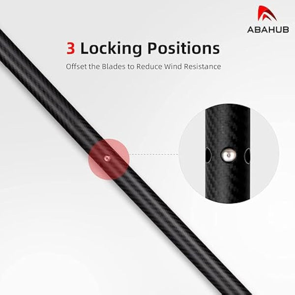 Abahub 1 x Carbon Kayak Paddles, 90.5 Inches Kayaking Oars for Boating, Canoeing with Paddle Leash, Carbon Fiber Shaft Black/Blue/Green/Orange/Yellow/White/Red Plastic Blades