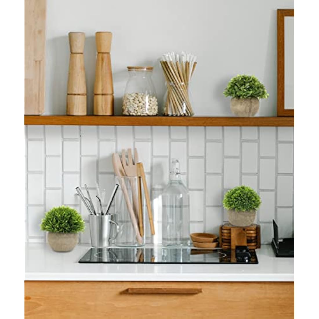 3 pcs Artificial Plant Small Decorative Plants in Pot, Mini Faux Plant Indoor, Lifelike Plastic Plant Potted for Home, Office, Desk, Kitchen, Bathroom, Desk and Table Decor