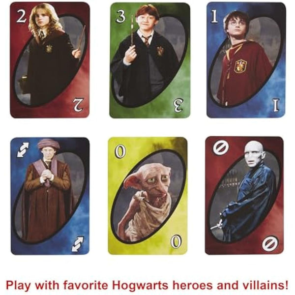 Mattel Games UNO Harry Potter Card Game for Kids, Adults & Parties, Collectible Deck Based on Popular Series for 2 to 10 Players, FNC42
