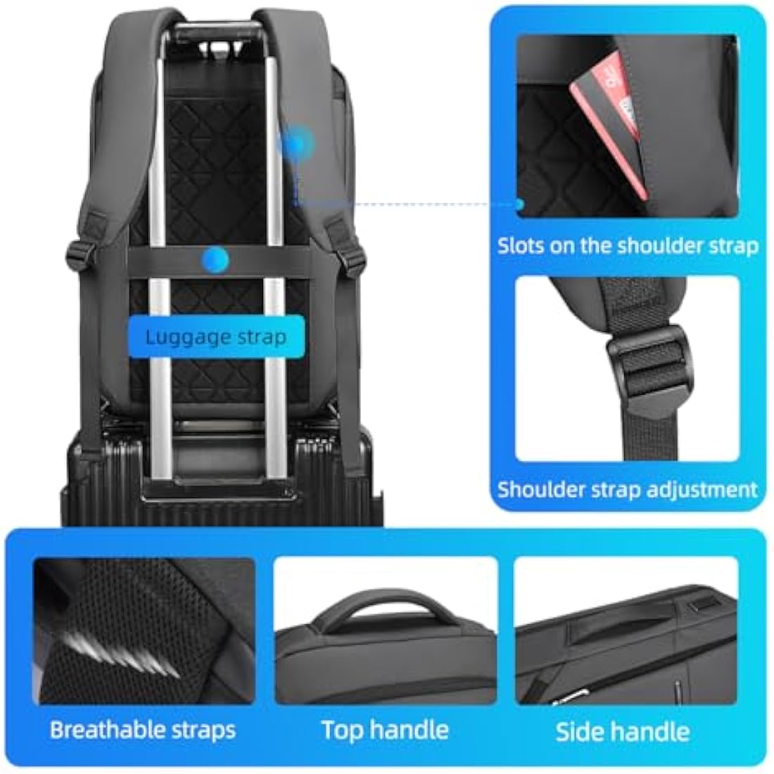 MARK RYDEN 3 in 1 Laptop Backpack Mens, 15.6 inch Business Laptop Handbag, Briefcase Backpack, Lightweight Laptop Sling Bag with USB Port-Grey