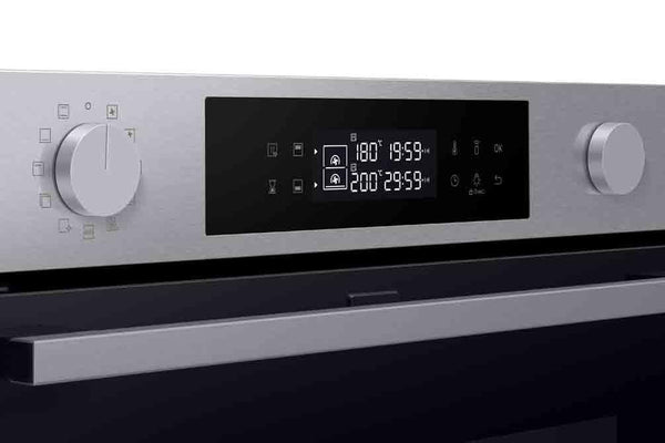 Samsung Series 4 Dual Cook Flex Smart Oven with Pyrolytic Cleaning, Colour: Stainless Steel, NV7B45305AS