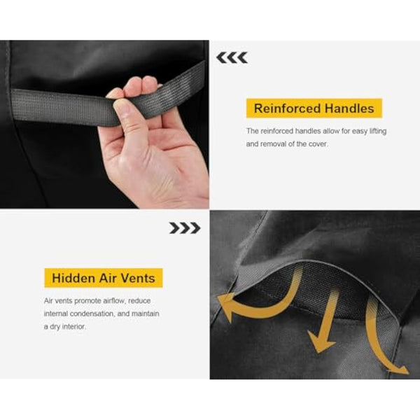 Dokon 2 Seater Garden Bench Covers Waterproof Heavy Duty 420D Oxford Fabric Windproof Anti-UV Outdoor Patio Bench Seat Cover with Air Vent, Garden Seat Covers - 134x66x63/89cm