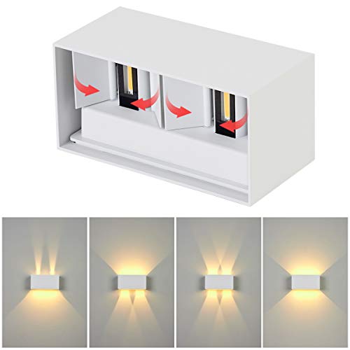 Dr.lazy Led Wall Light Aluminum 20W Indoor Led Wall Lamp 120 Adjustable Up Down Wall Light Outdoor IP65 Waterproof Wall Sconce Lighting Fixtures for