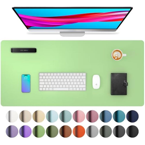 Aothia Desk Mat PU Leather Desk Pad/Mouse Pad,Anti-Slip Desk Protector,Waterproof Desk Cover for Office&Home(80cmx40cm,Foam Green)