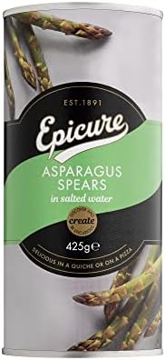 Epicure Tinned Green Asparagus Spears in Salted Water, Delicious in a Quiche or on a Pizza, 425 g (Pack of 12)