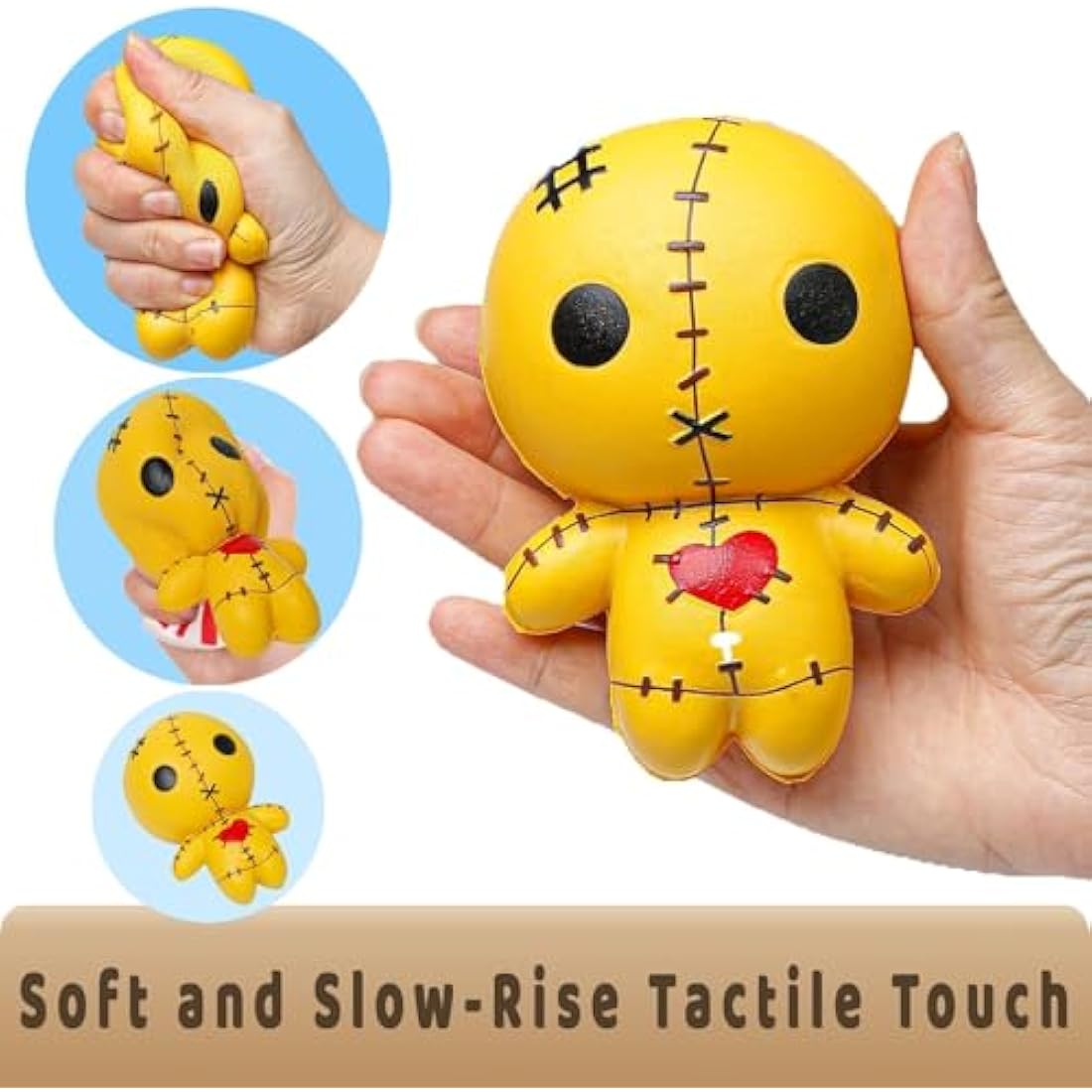 Anboor 4.7 Inches Voodoo Dolls Squishies Ghost Doll Halloween Squishy Slow Rising Squeeze Toys Stress Relief Kawaii Soft Squishies Sensory Toys Gift Collection