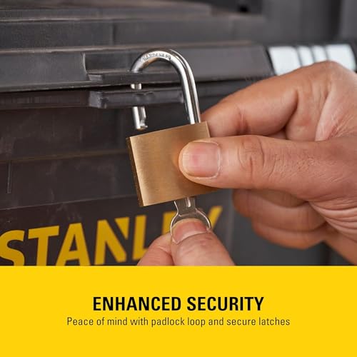 STANLEY Mobile Work Centre Toolbox, 2-in-1 Rolling Workshop with Stackable Units, Removable Toolbox, and Swivel Storage Carousel, 1-93-968