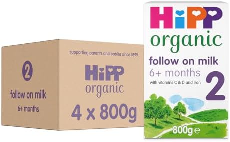 HiPP Organic 2 Follow on Baby Milk Powder Formula, From 6 Months, 800g (Pack of 4)