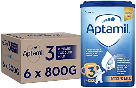 Aptamil 3 Toddler Baby Milk Powder Formula, 1-2 Years, 800g (Pack of 6) - Packaging May Vary