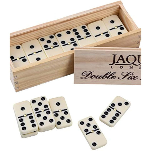 Jaques of London Dominoes Set | Complete D6 Dominoes Game for Adults & Children | Luxury Dominos Set | Traditional Games | Since 1795