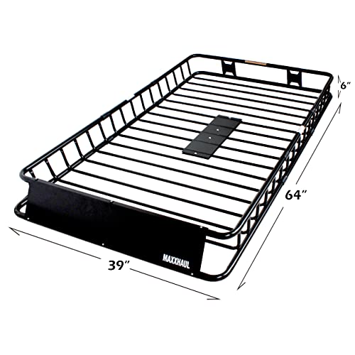 MAXXHAUL 50506 64" x 39" x 6" Heavy-Duty Universal Steel Roof Rack, Black