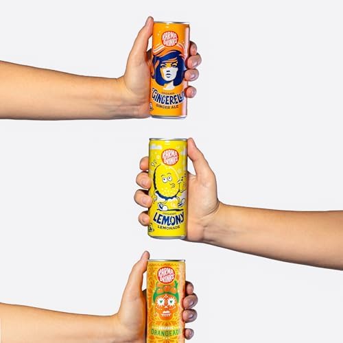 Karma Drinks Gingerella Ginger Ale (250ml x 24 Cans Soft Drink), Organic, Gluten Free Ginger Drink, Natural Ingredients, FairTrade, Vegan Friendly, No GMO, Carbonated Fizzy Drinks 24 Pack