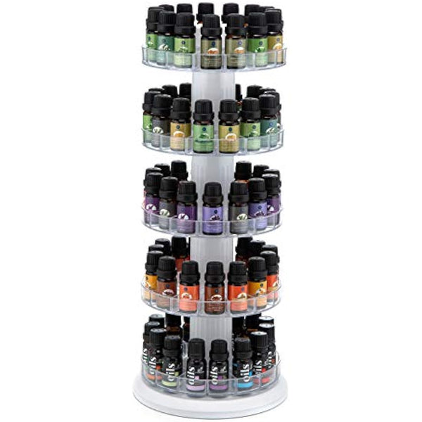 J JACKCUBE DESIGN Acrylic Rotating Essential Oil Display Stand Spinning Rack for 75 Bottle Organiser 5 Tier Storage for Paint bottles Spice Make up Nail polish Holder -MK505A (5 Tier)